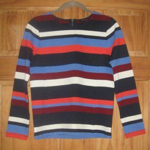 J. Crew Striped Top with Back Half Zipper